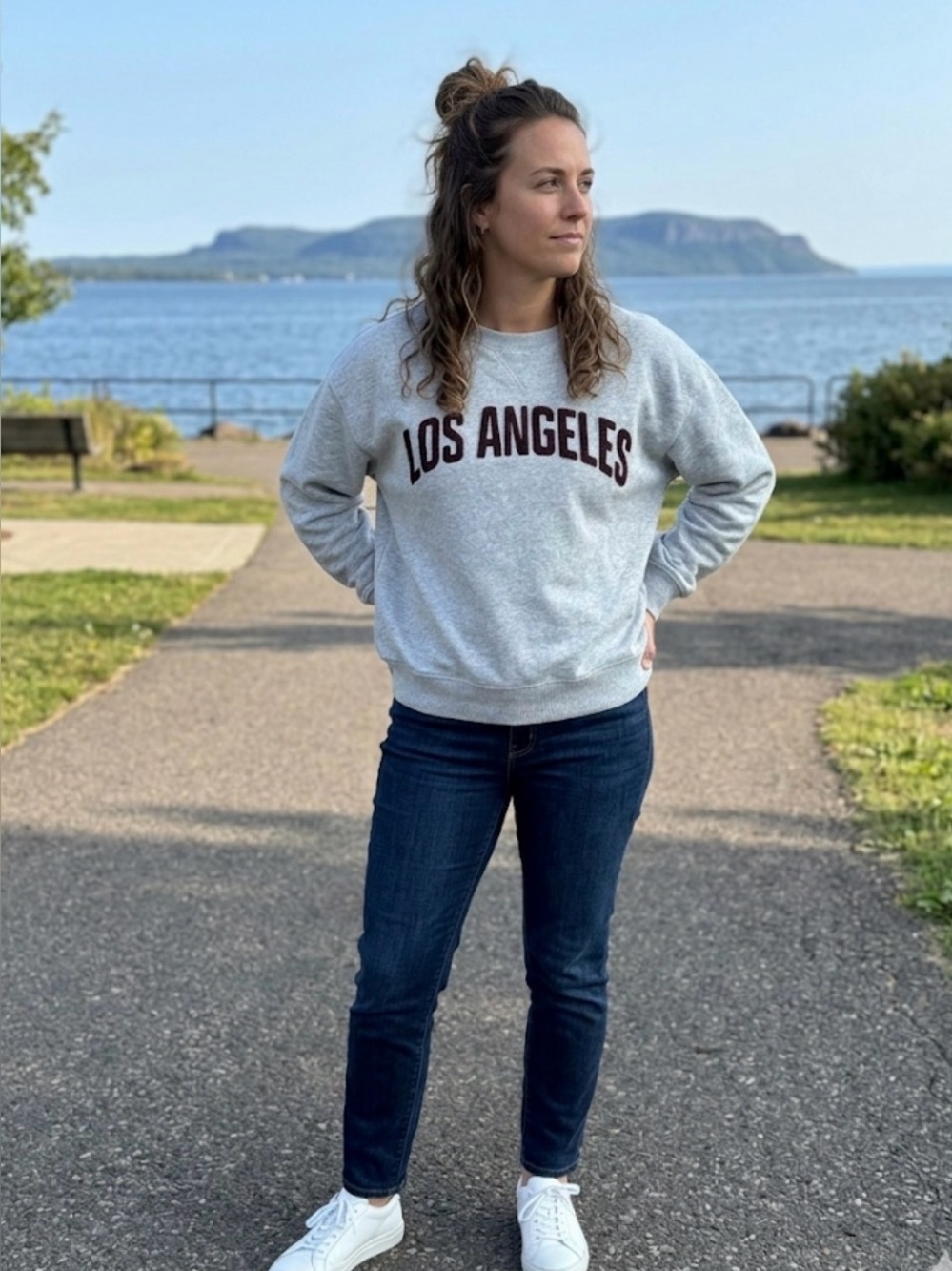 H&M Grey 'Los Angeles' Crewneck Sweatshirt